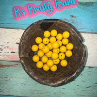 15mm Solid Silicone Beads- Golden Yellow
