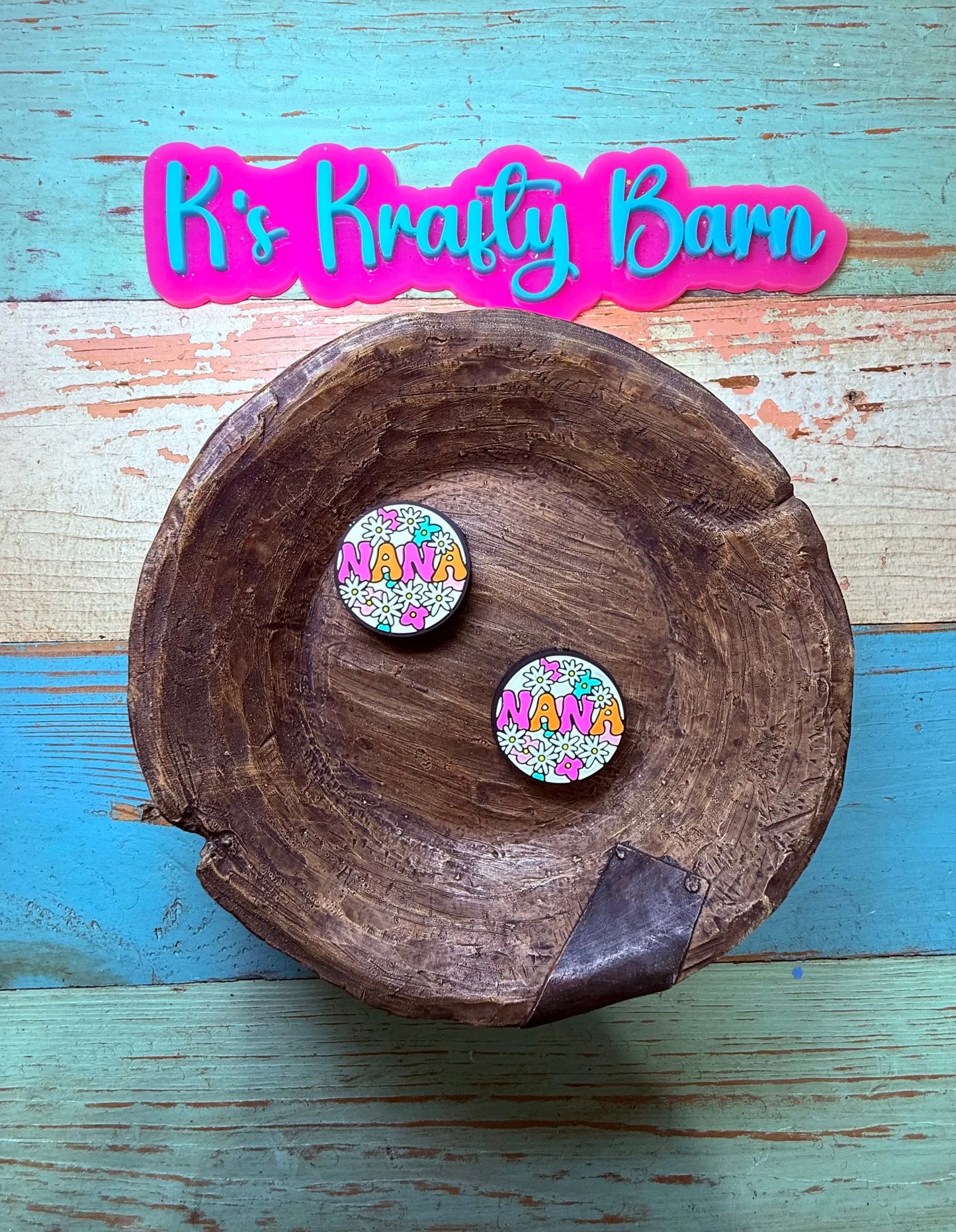 Silicone Focal Bead- Floral Nana K's Krafty Barn