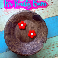 Silicone Focal Bead-Red Daisy Flower K's Krafty Barn