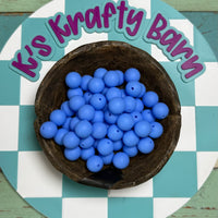 15mm Solid Silicone Beads- Ocean Blue