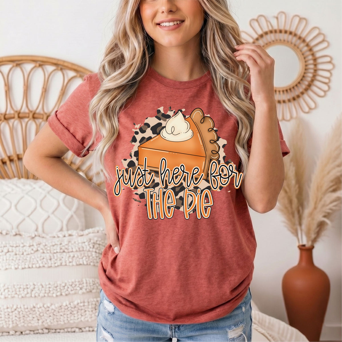 Just Here for the Pie Thanksgiving Graphic Tee