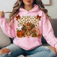 Mimi Thanksgiving Turkey & Rust Bows Graphic Hoodie