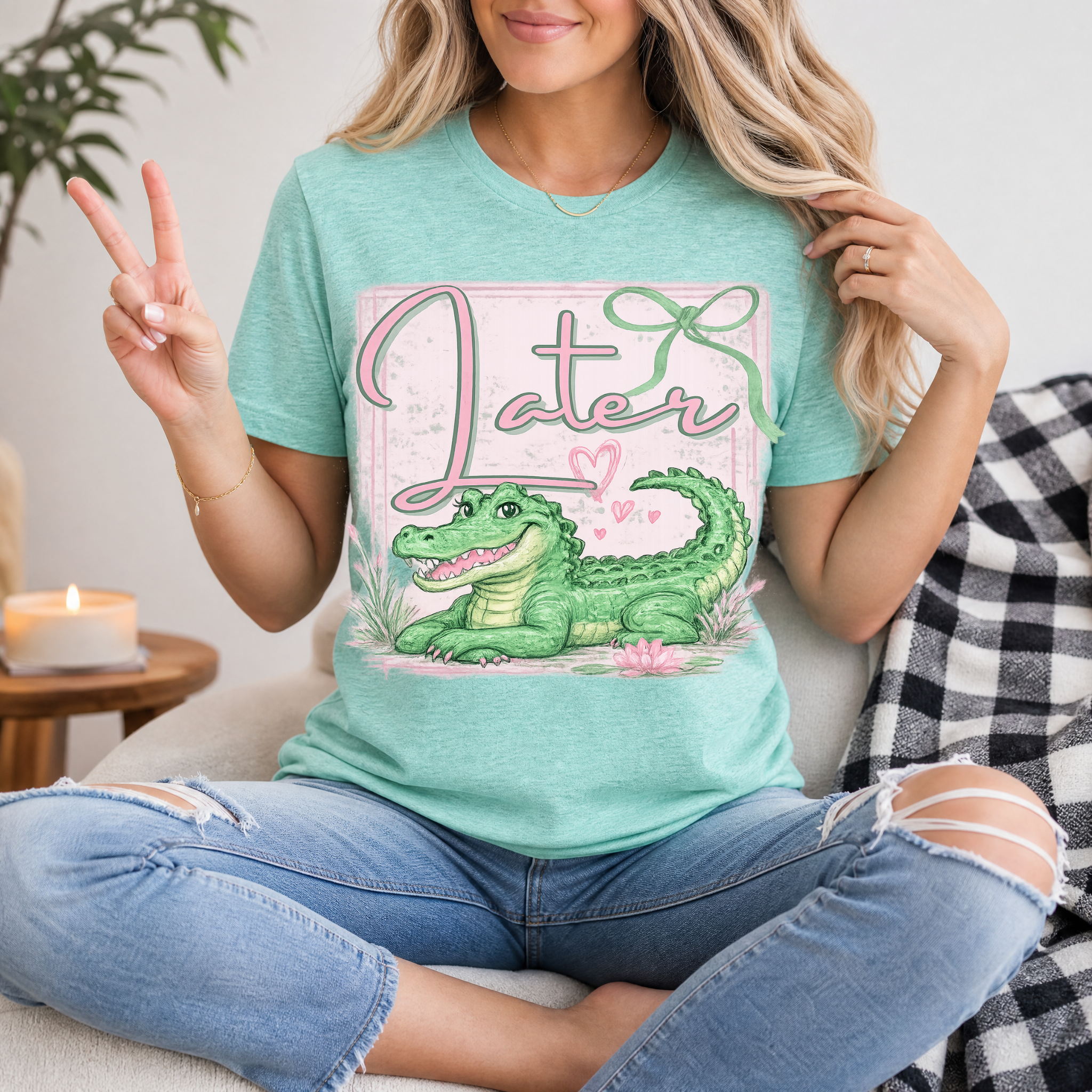 Precious Later Gator Girly Premium Graphic Tee