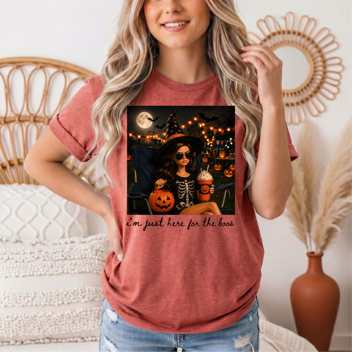I'm Just Here for the Boos Halloween Graphic Tee