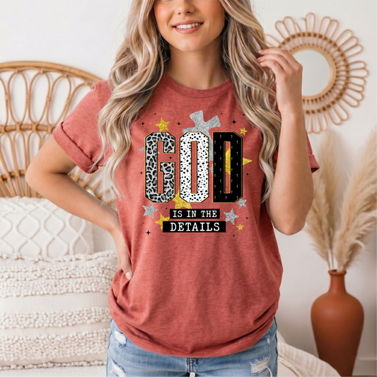 God Is in the Details Christian Graphic Tee