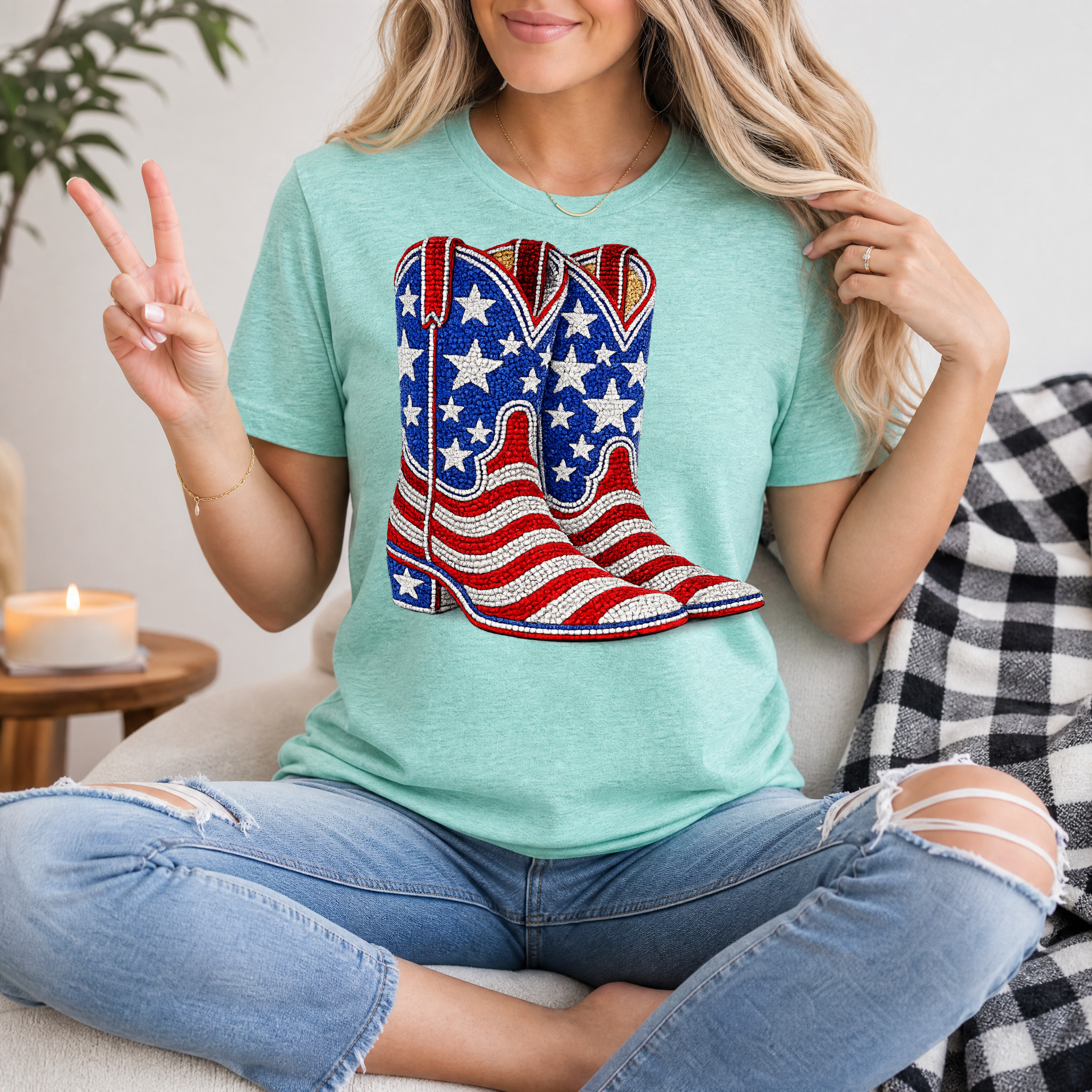 Rhinestone Boots Premium Graphic Tee