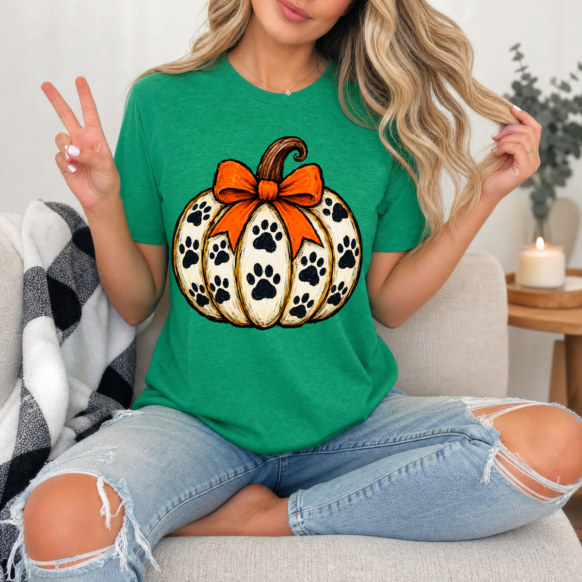 Paw Pumpkin Premium Graphic Tee