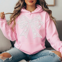 Floral Lace Bow Graphic Hoodie