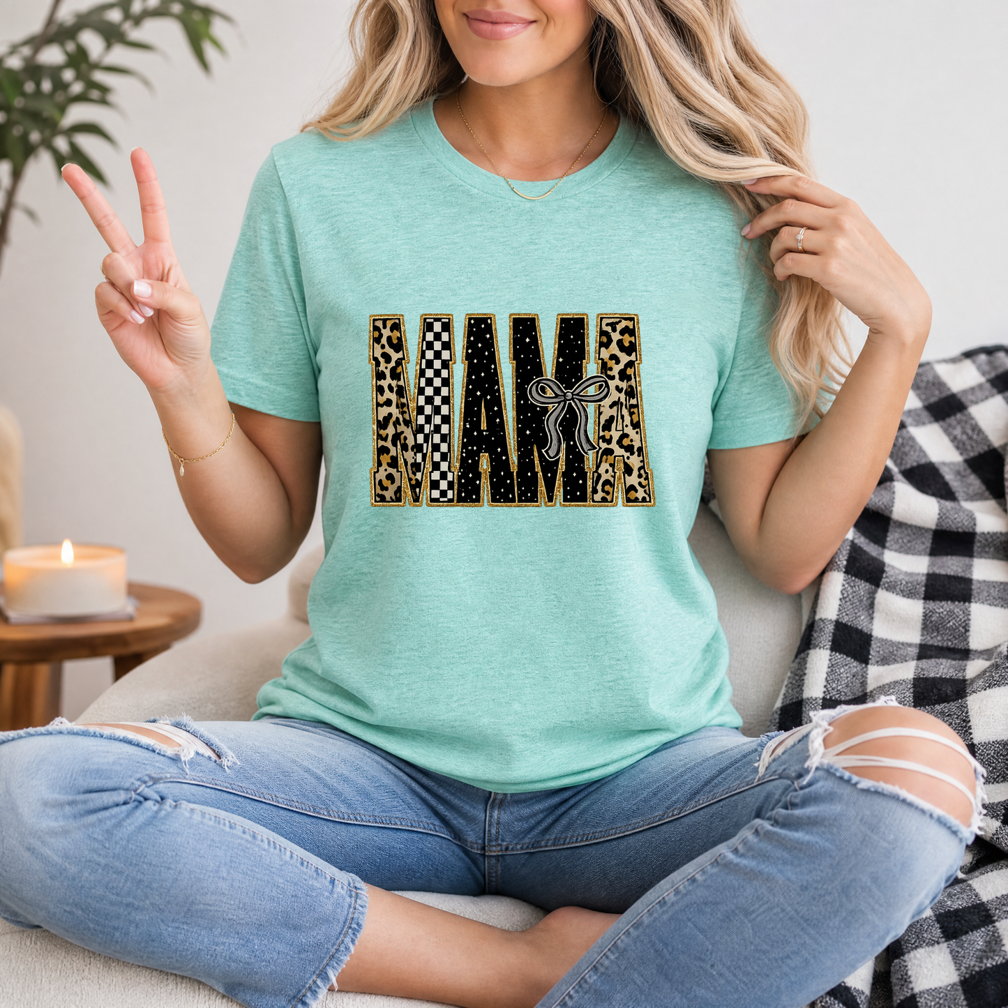 Mama Mixed Pattern Premium Graphic Tee