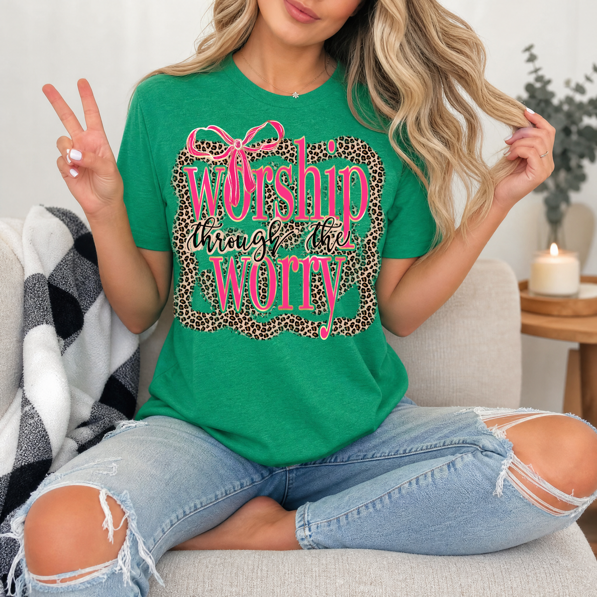 Worship Through The Worry Premium Graphic Tee