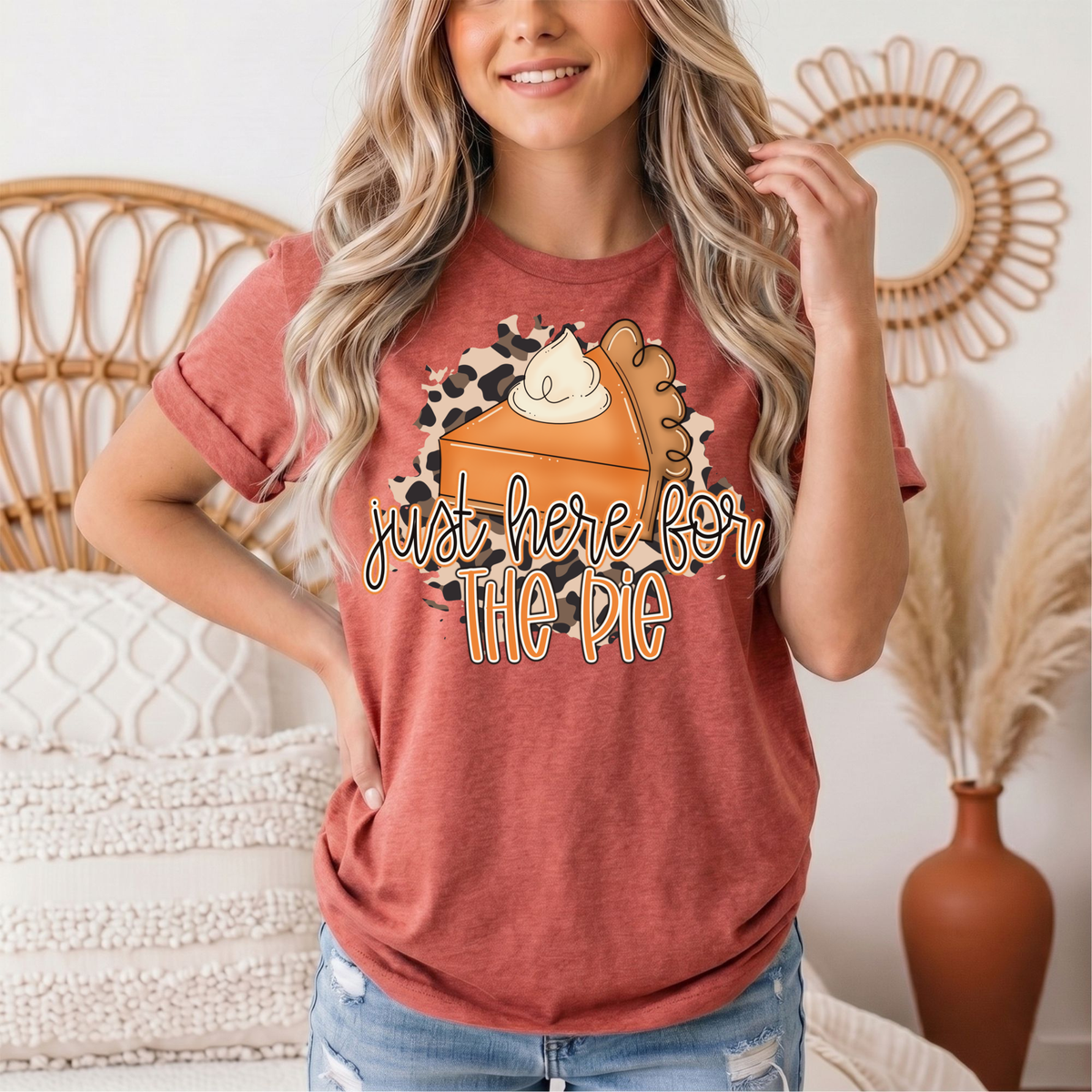 Just Here for the Pie Pumpkin Pie Graphic Tee