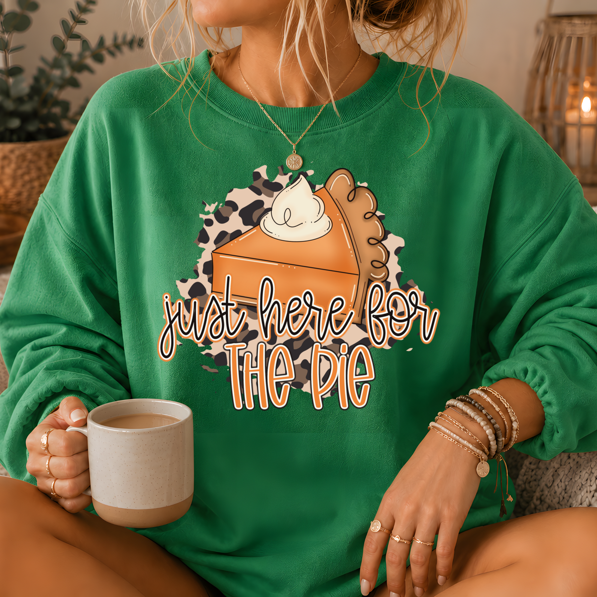 Just Here for the Pie Crewneck Sweatshirt