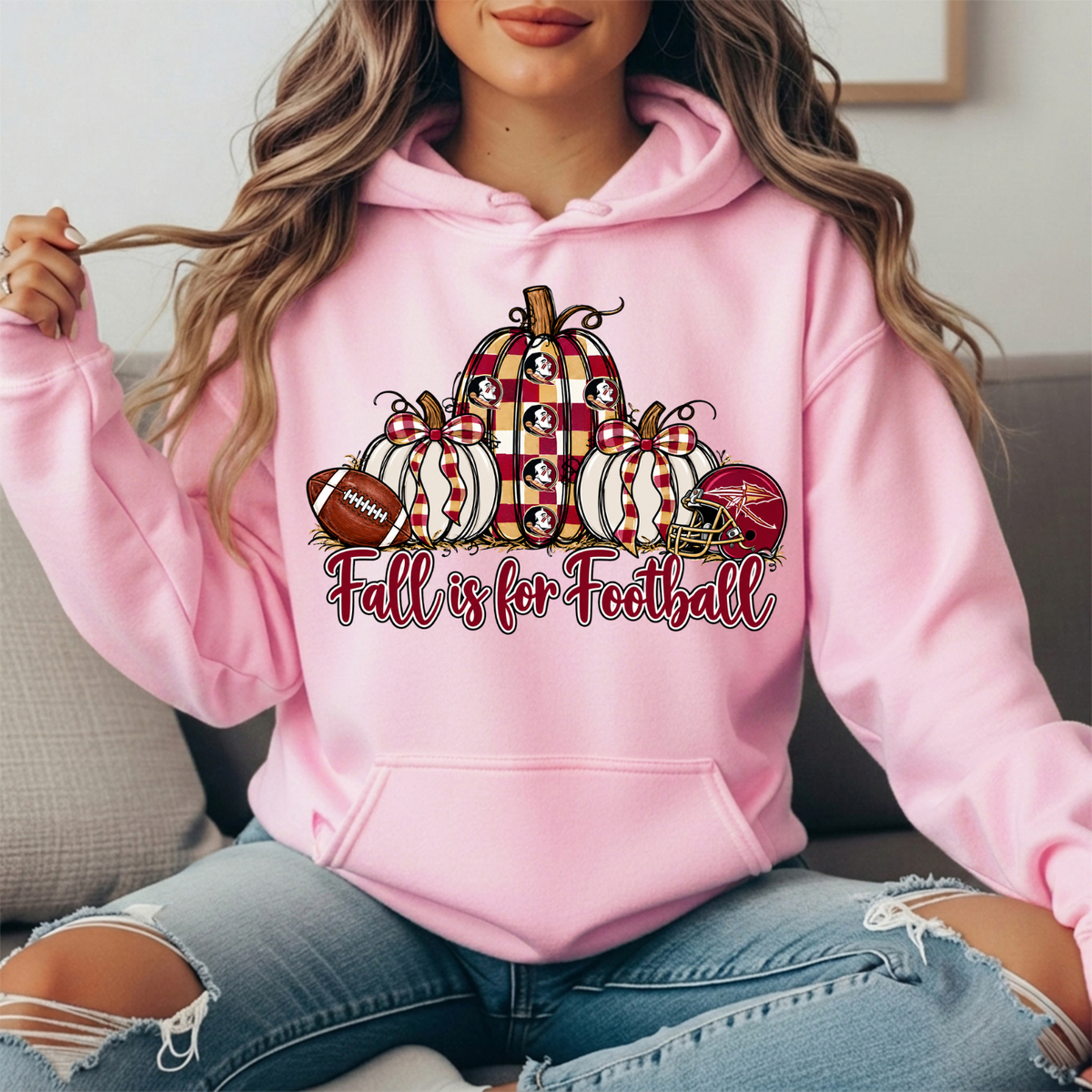 Florida State Fall Is for Football Pumpkin Graphic Hoodie