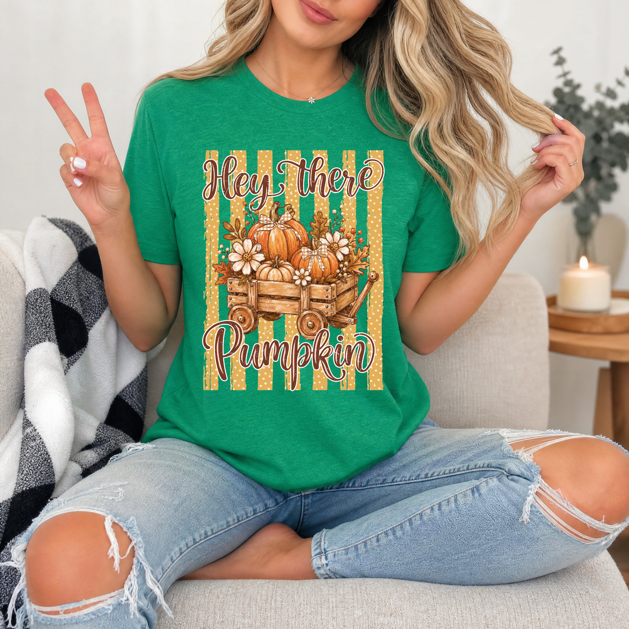 Hey There Pumpkin Cart Premium Graphic Tee