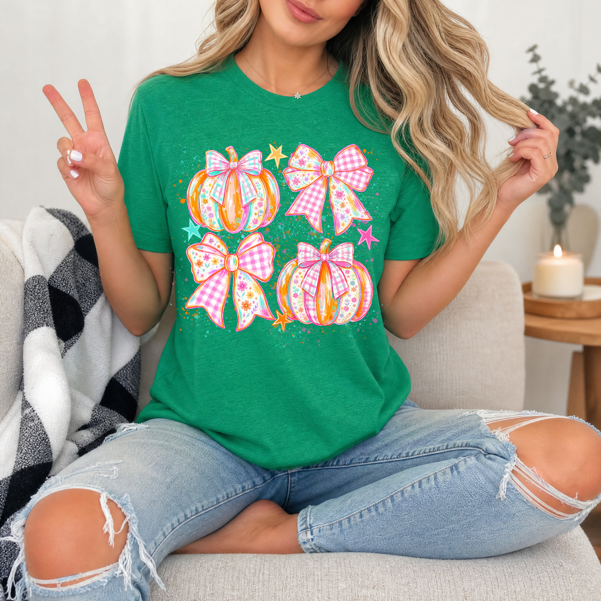 Pumpkin Bows Premium Graphic Tee