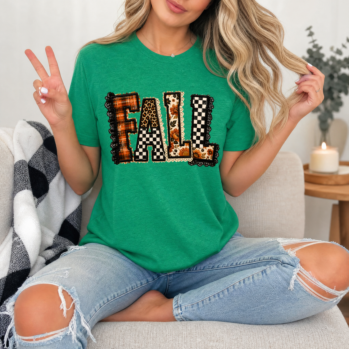 Fall Patchwork Premium Graphic Tee