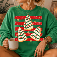 Christmas Tree Snack Cake Crewneck Sweatshirt