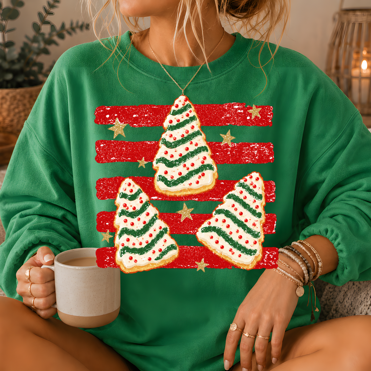 Christmas Tree Snack Cake Crewneck Sweatshirt