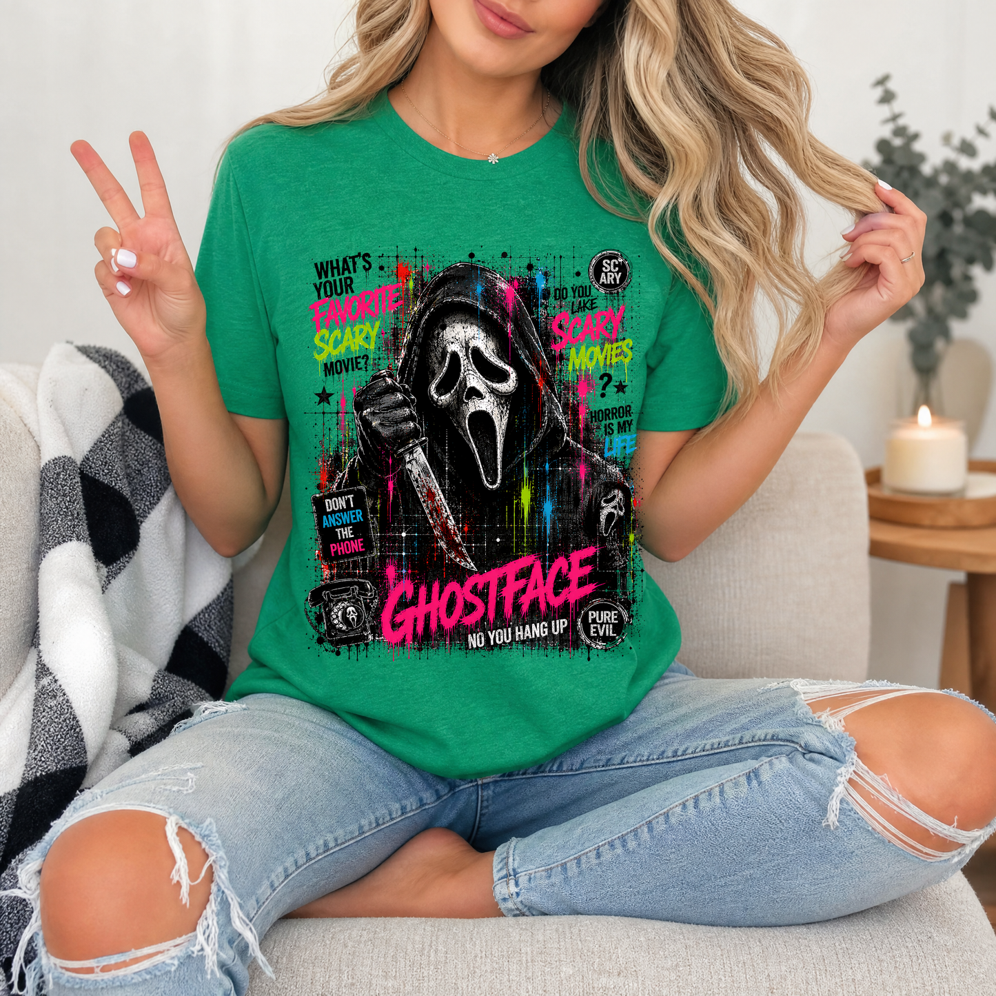 Ghostface Scary Movie Premium Graphic Tee