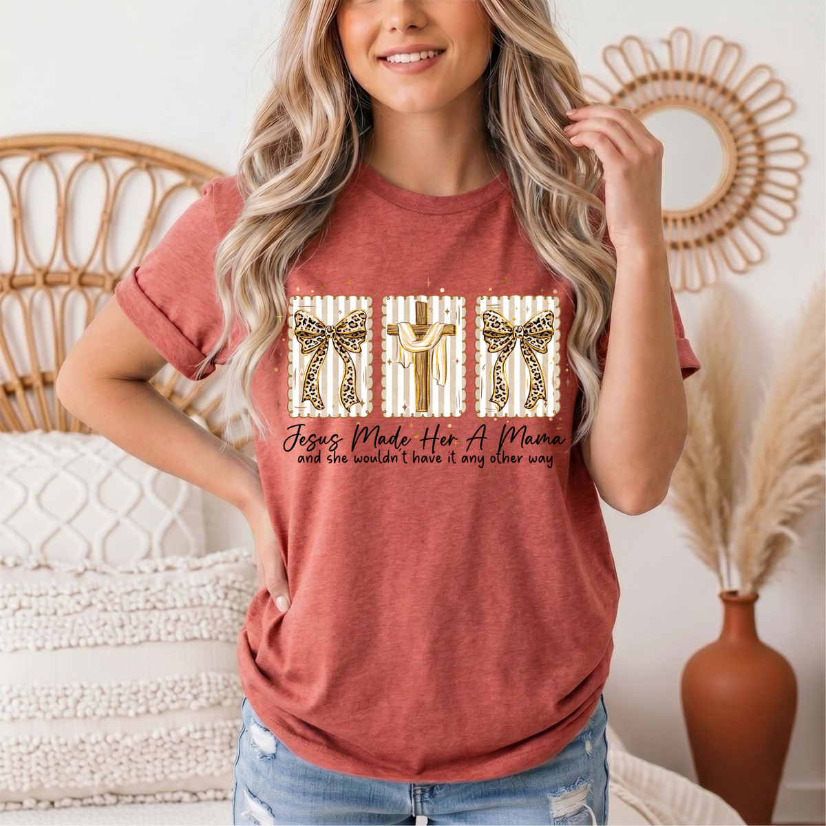 Jesus Made Her a Mama Christian Graphic Tee