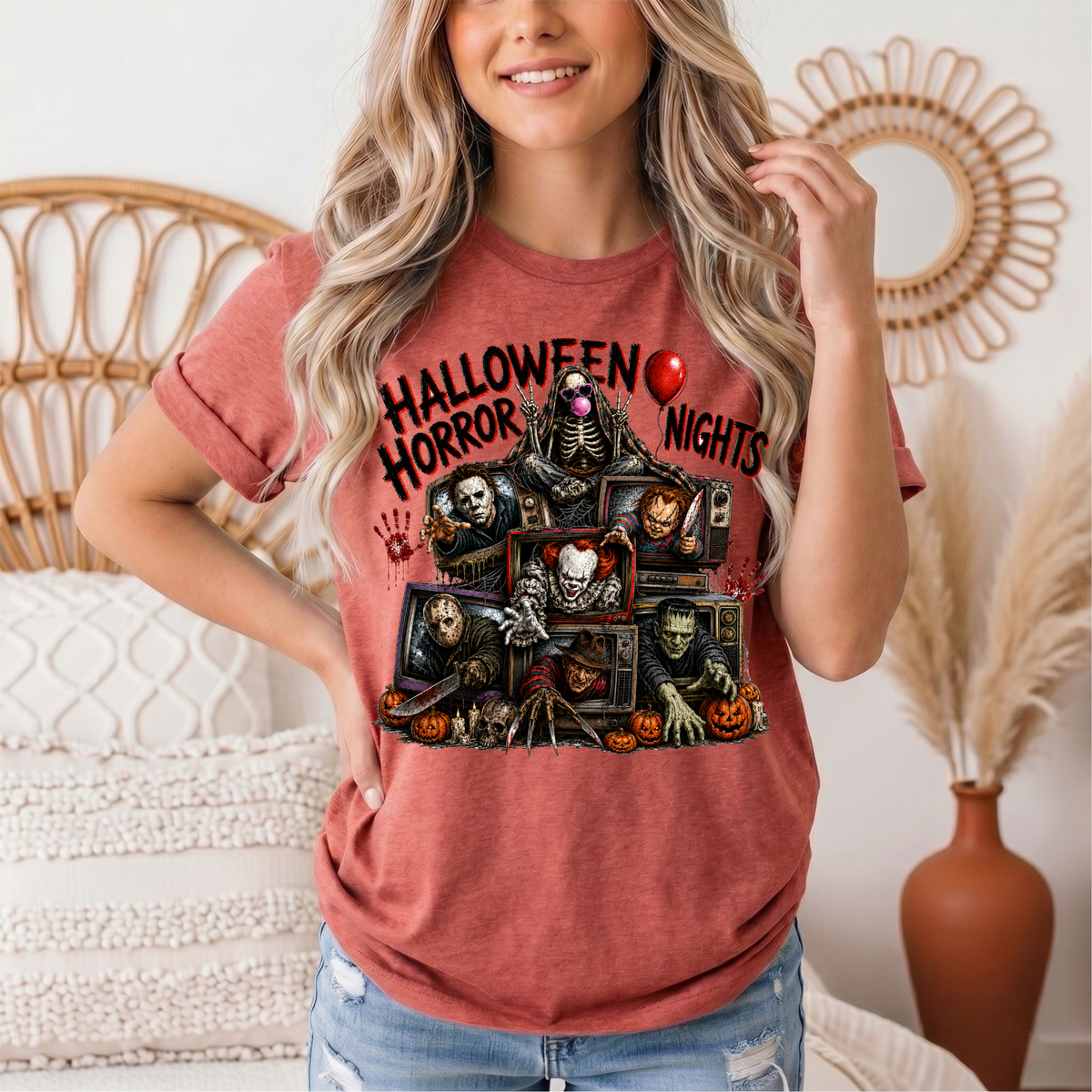 Halloween Horror Nights Vintage TV Graphic Tee