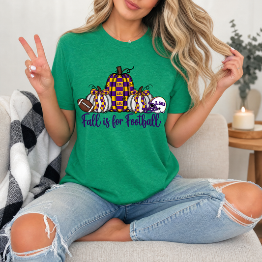Fall Is For Football - Louisiana Premium Graphic Tee