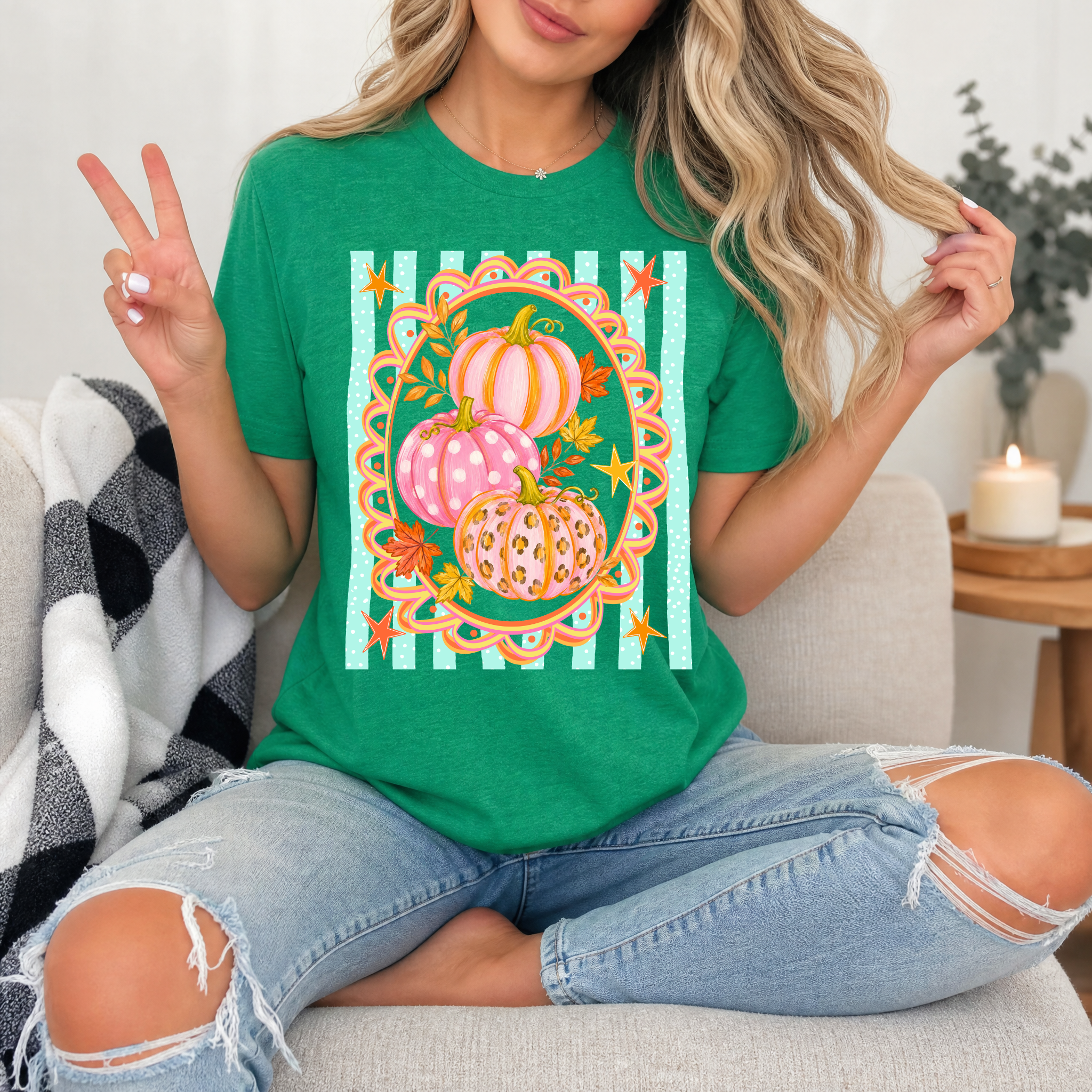 Autumn Pumpkin Glow Premium Graphic Tee