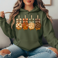 Fall Caramel Apples & Gingham Bows Graphic Hoodie