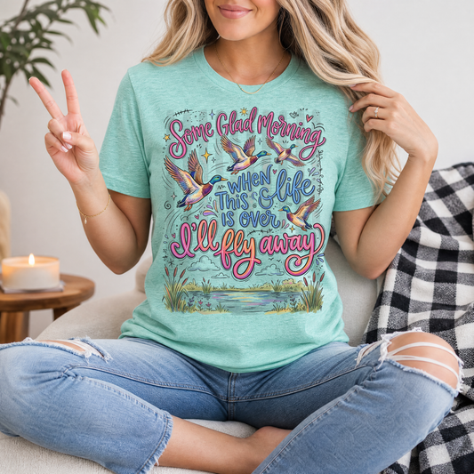 I'll Fly Away Flying Ducks Christian Graphic Tee