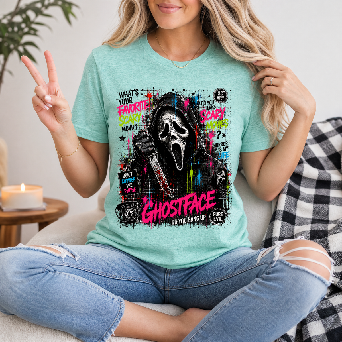 Ghostface Scary Movie Premium Graphic Tee