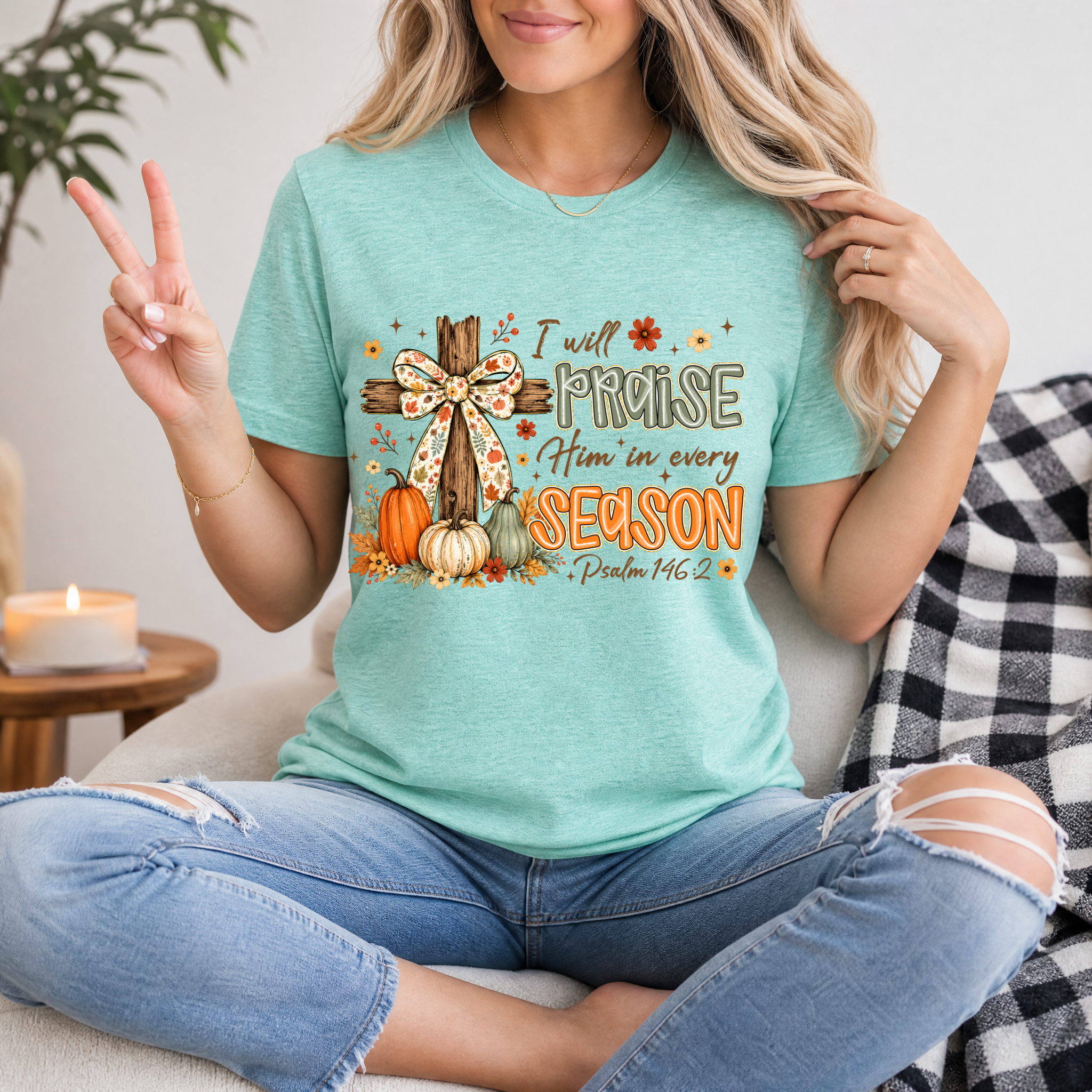 Praise Him in Every Season Premium Graphic Tee
