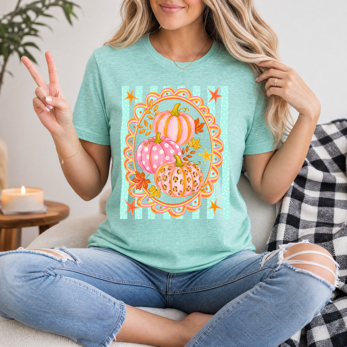 Autumn Pumpkin Glow Premium Graphic Tee