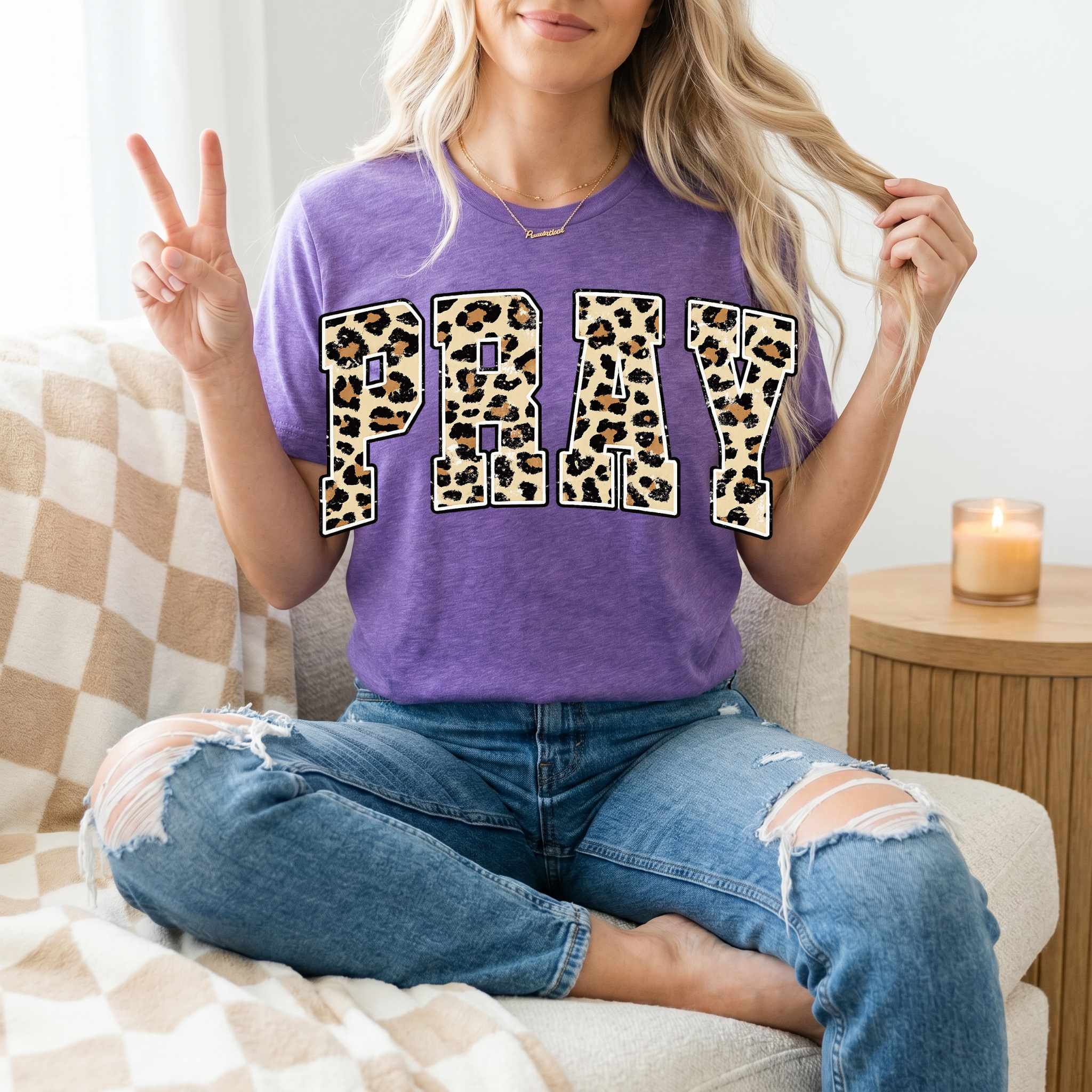 Cheetah PRAY Premium Graphic Tee