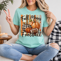 Fall Means Football Pumpkin Graphic Tee