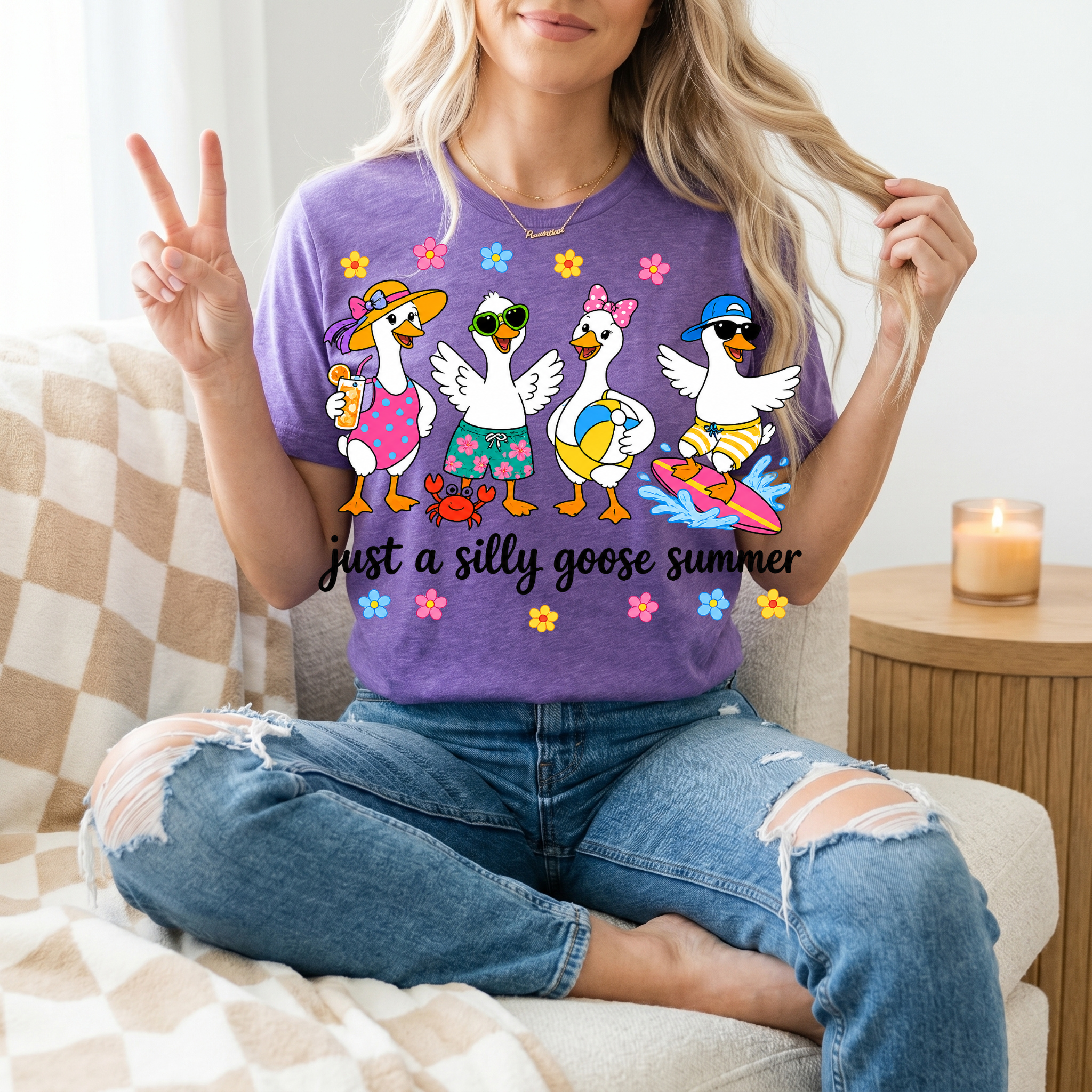 Just A Silly Goose Summer Premium Graphic Tee