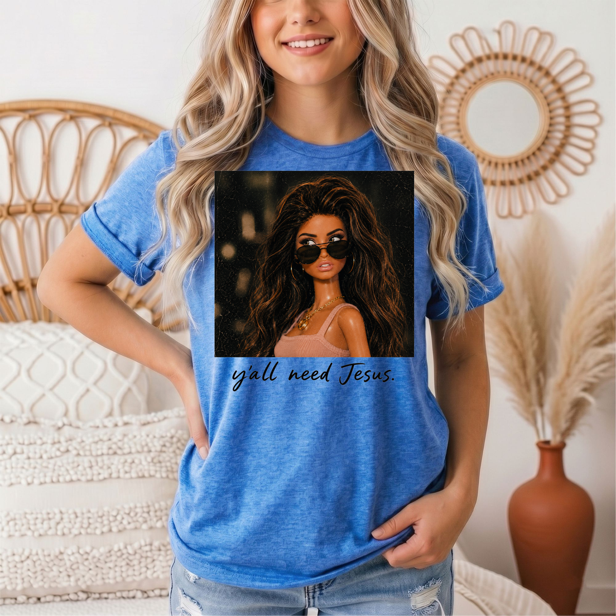 Y'all Need Jesus Doll Graphic Tee