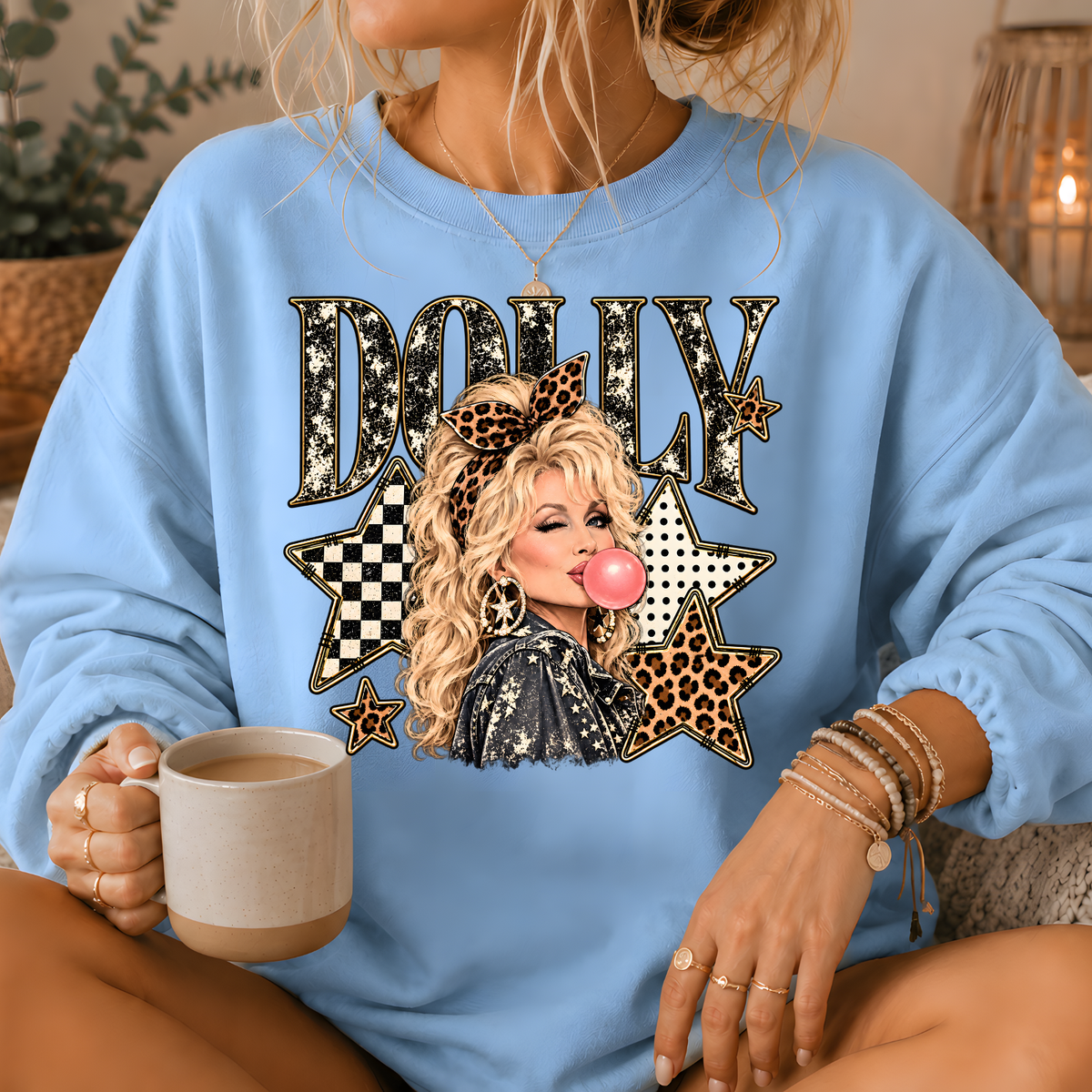 Dolly Bubblegum & Stars Crewneck Sweatshirt