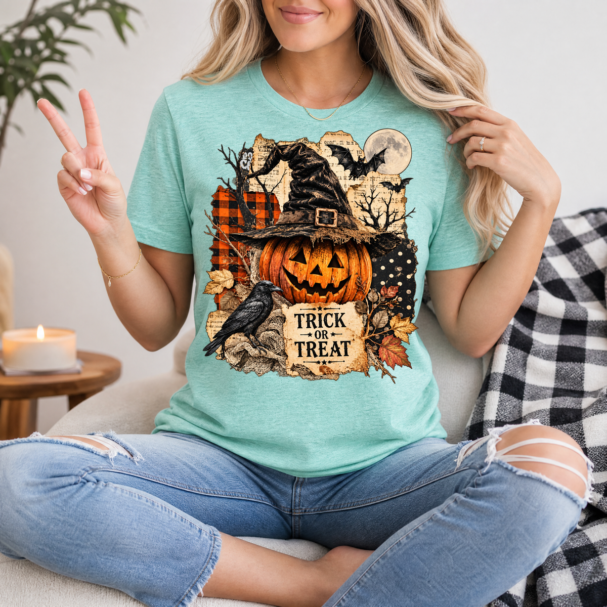 Trick or Treat Vintage Halloween Premium Graphic Tee