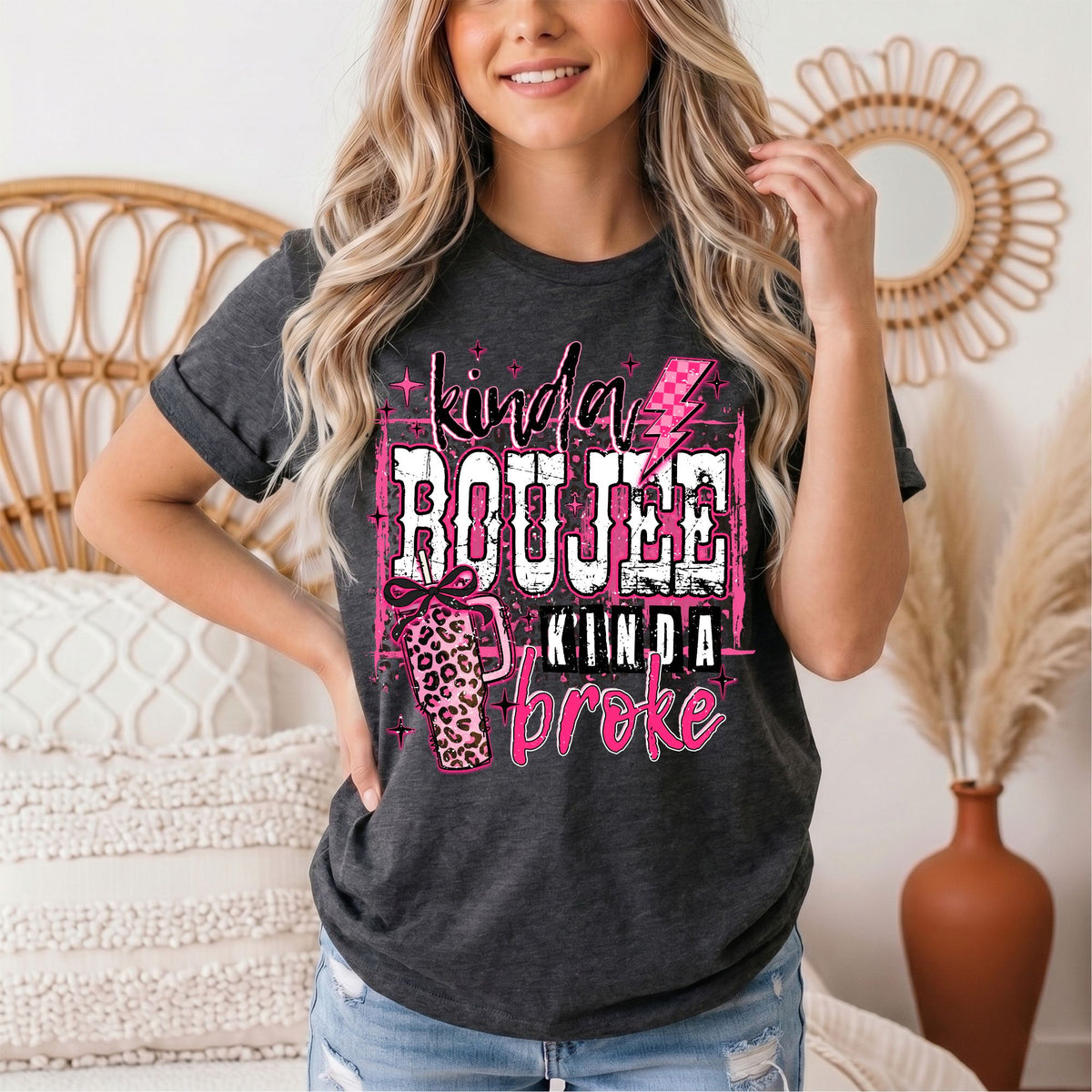 Kinda Boujee Kinda Broke Graphic Tee