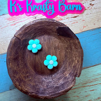 Silicone Focal Bead-Mint Daisy Flower K's Krafty Barn