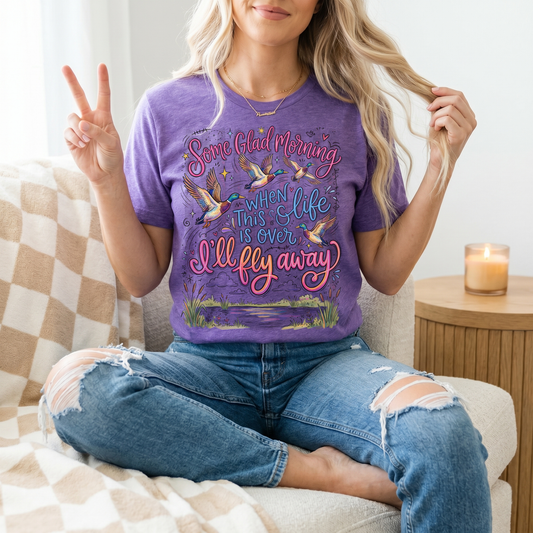 I'll Fly Away Flying Ducks Christian Graphic Tee
