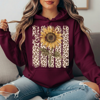 Sunflower Leopard Stripe Graphic Hoodie