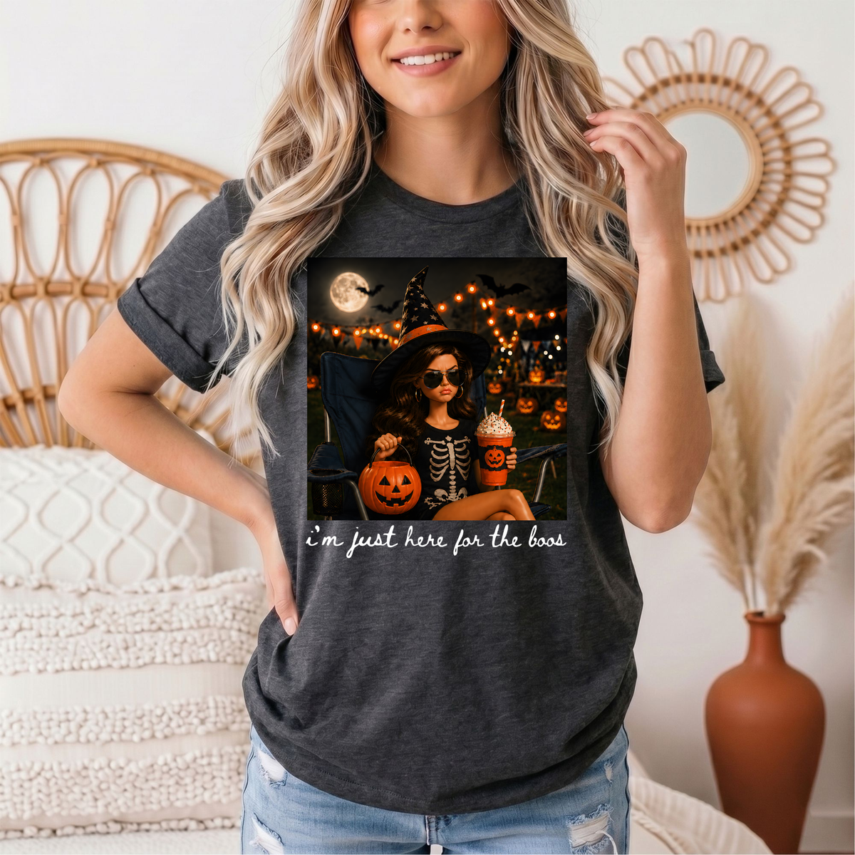 I'm Just Here for the Boos Halloween Graphic Tee