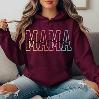 Pastel Mama Outline Graphic Hoodie