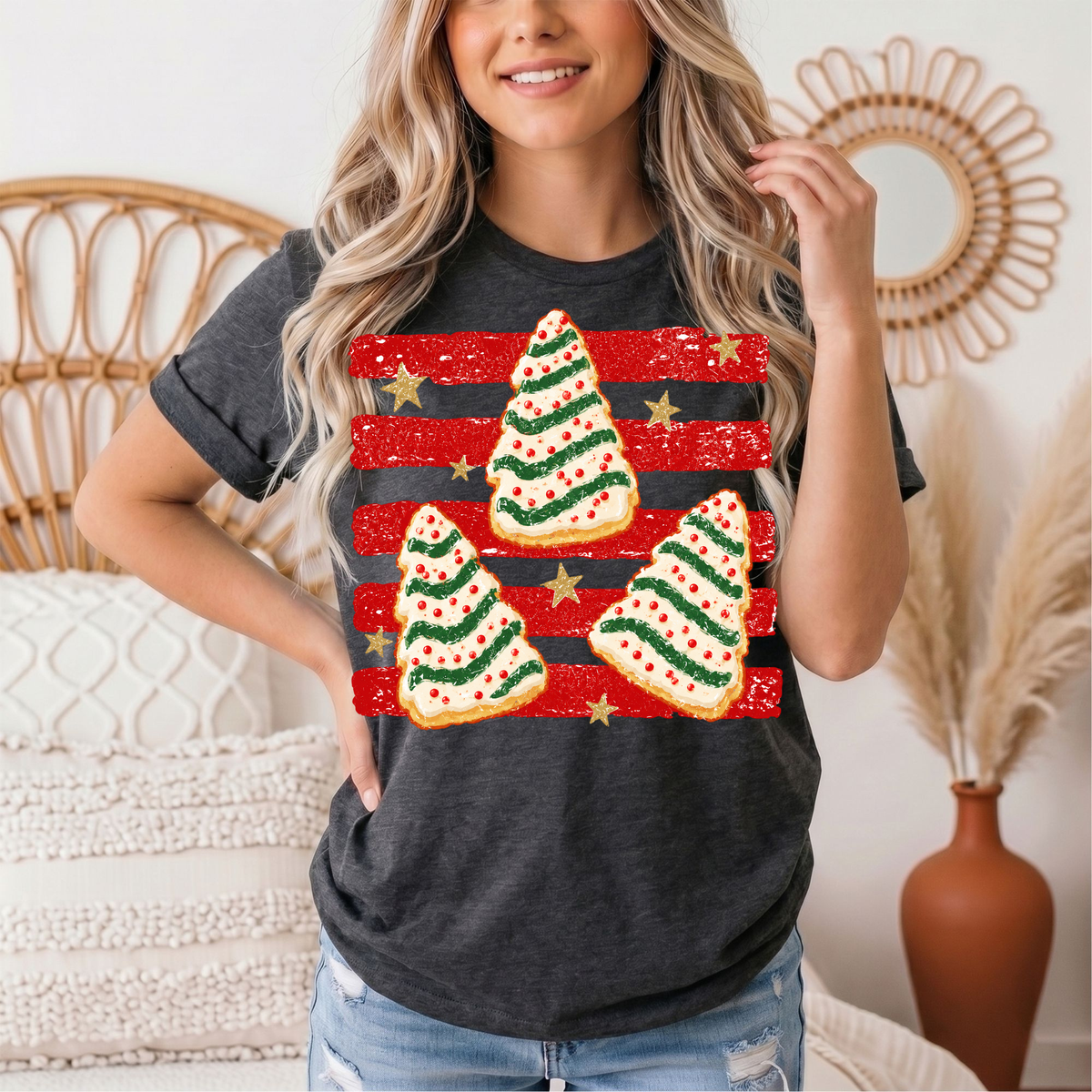 Christmas Tree Snack Cake Graphic Tee