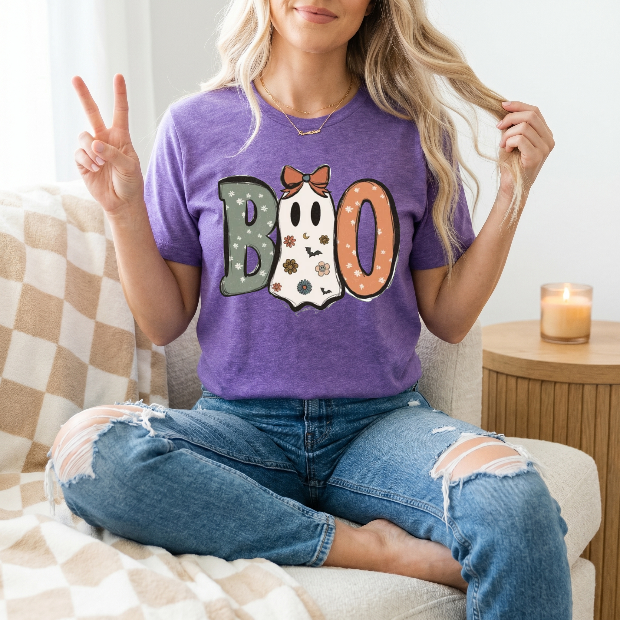 Boo Bow Ghost Premium Graphic Tee