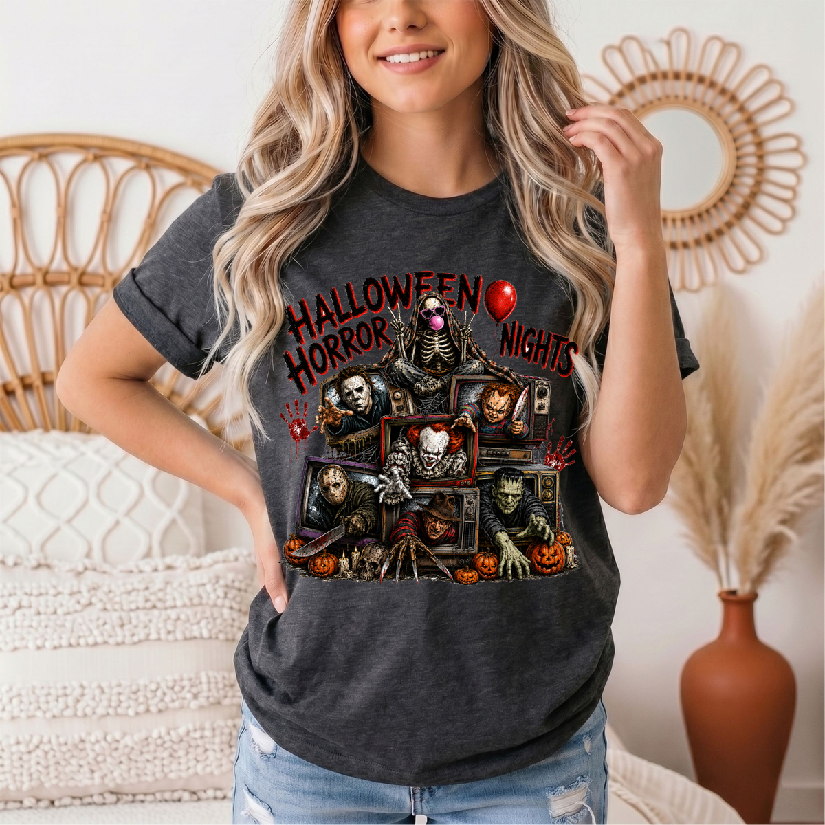 Halloween Horror Nights Vintage TV Graphic Tee