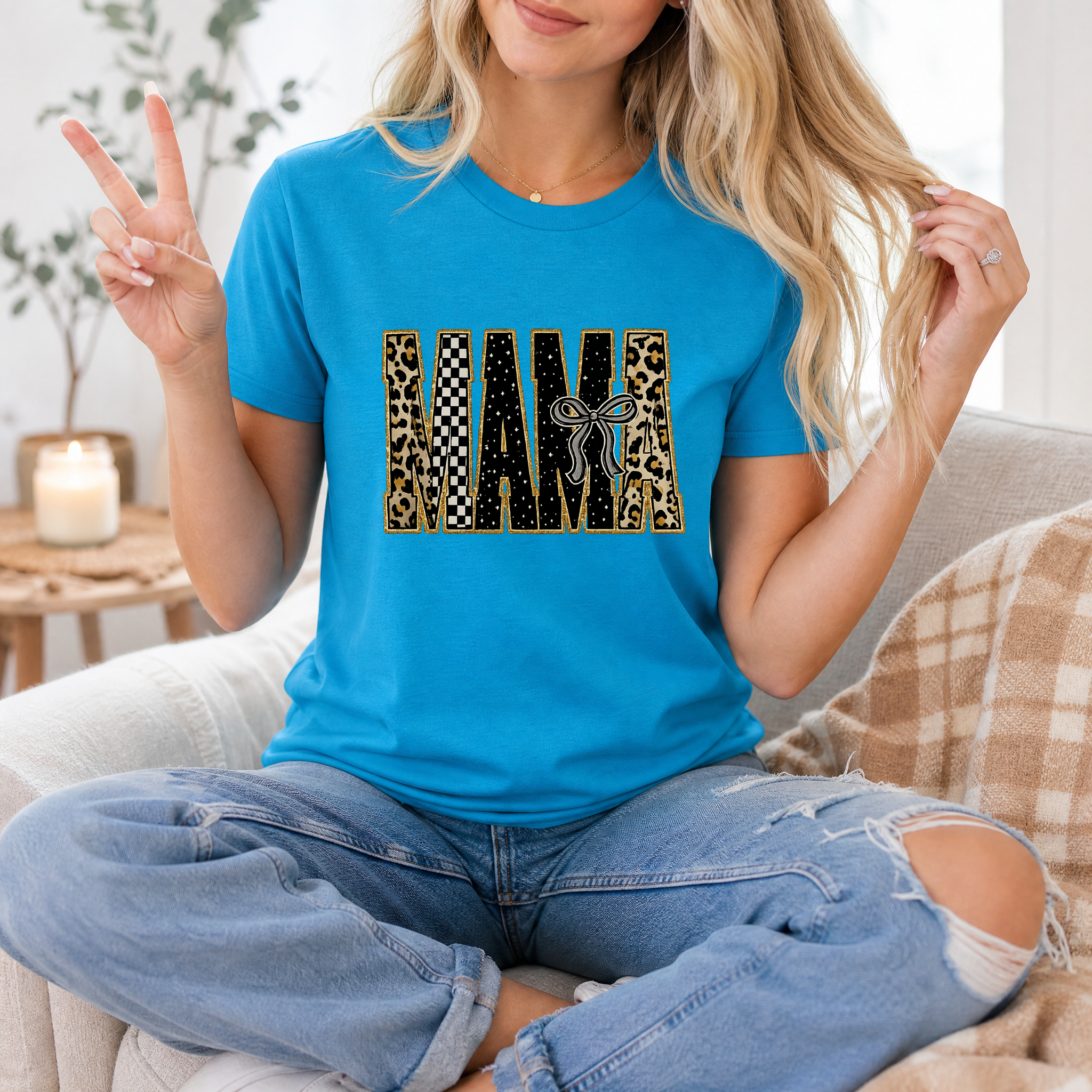 Mama Mixed Pattern Premium Graphic Tee