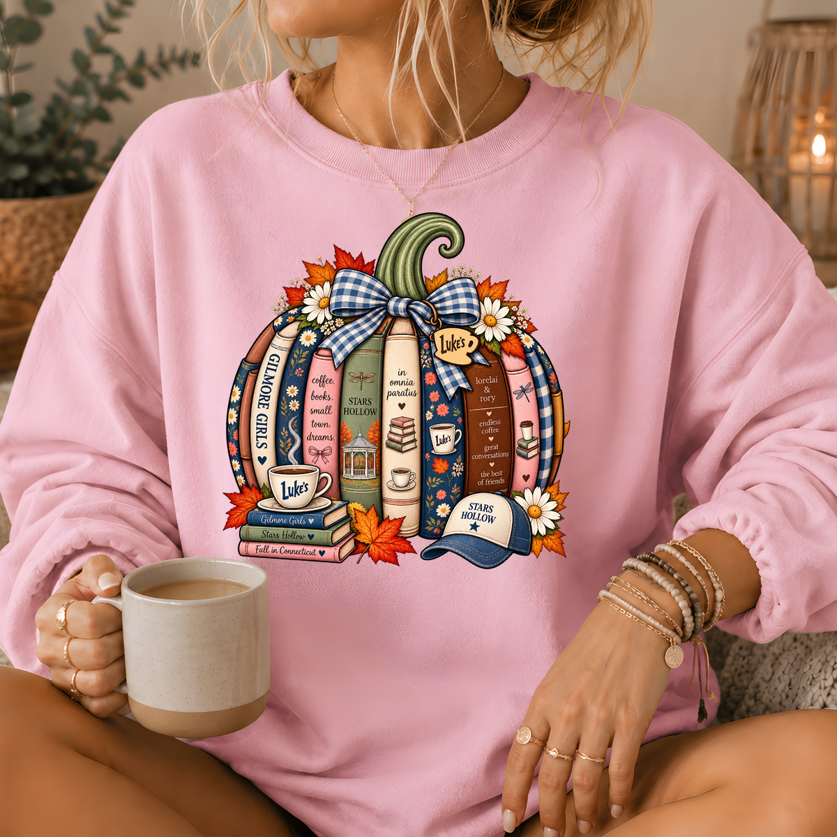 Gilmore Girls Inspired Bookish Pumpkin Crewneck Sweatshirt