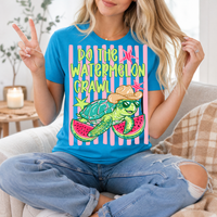 Watermelon Crawl Turtle Premium Graphic Tee